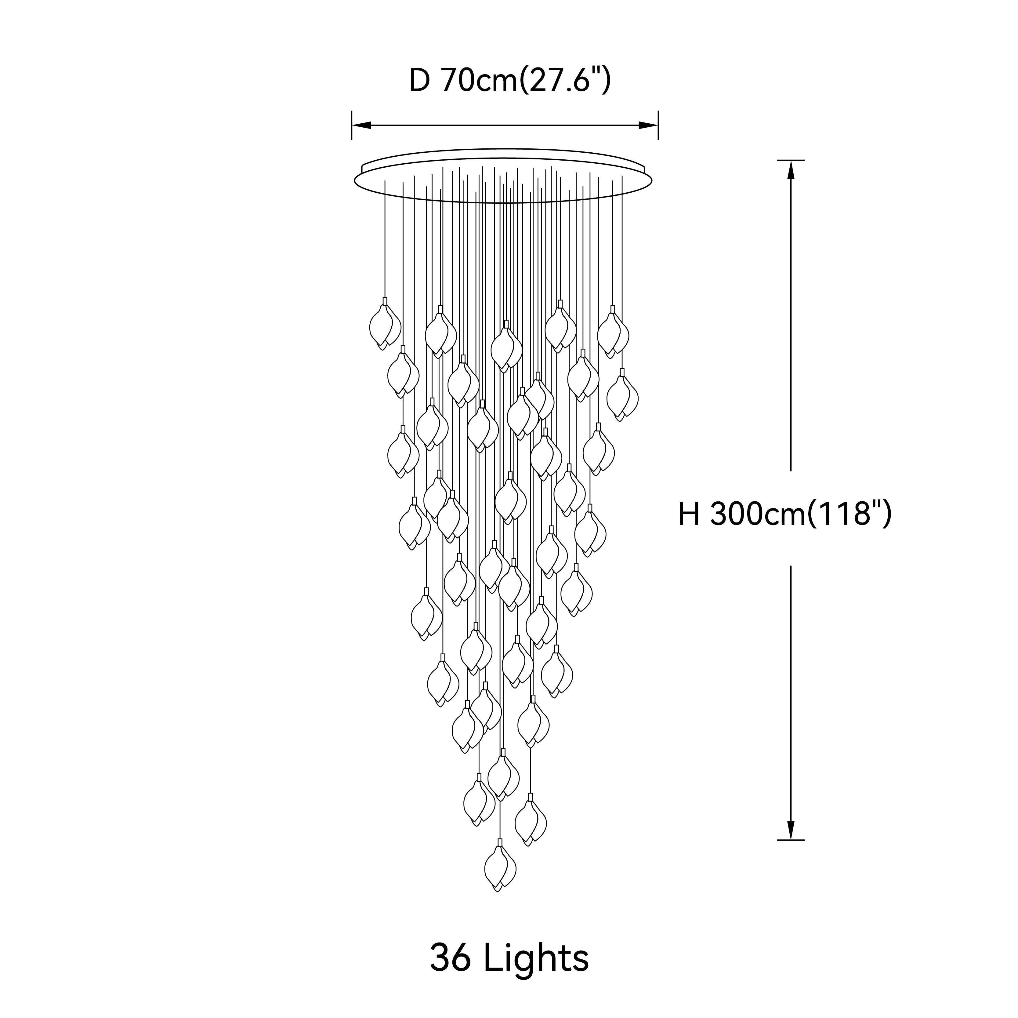 Riviko Porcelain Petal Cascade Pendant Light - Background Shot