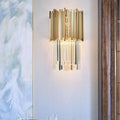 Riviko Gilded Radiance Crystal Wall Sconce - formal American dining room