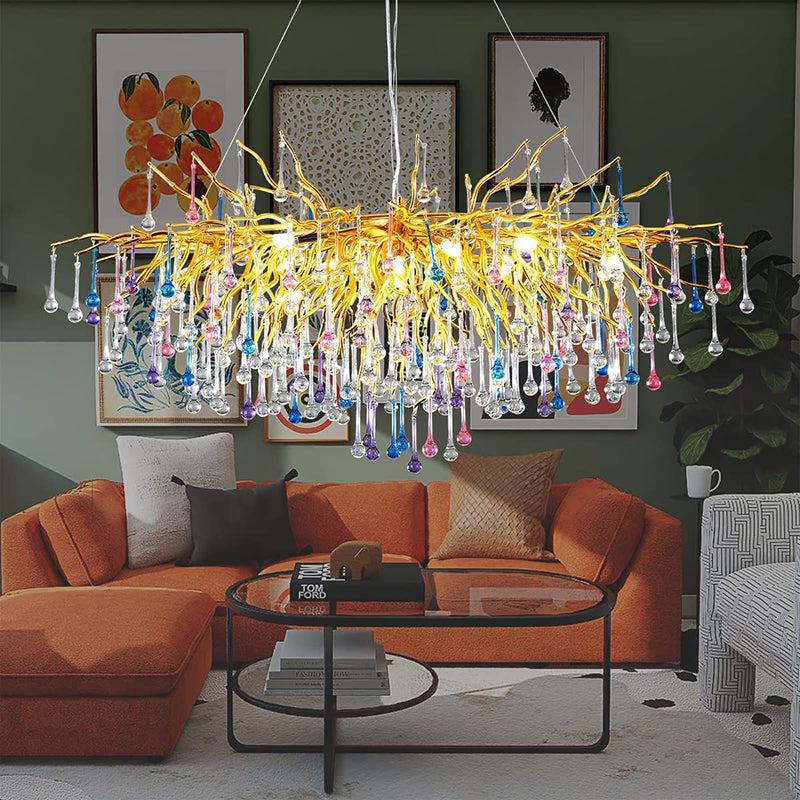Riviko Verdant Cascade Branch Chandelier 45"L - grand American estate foyer