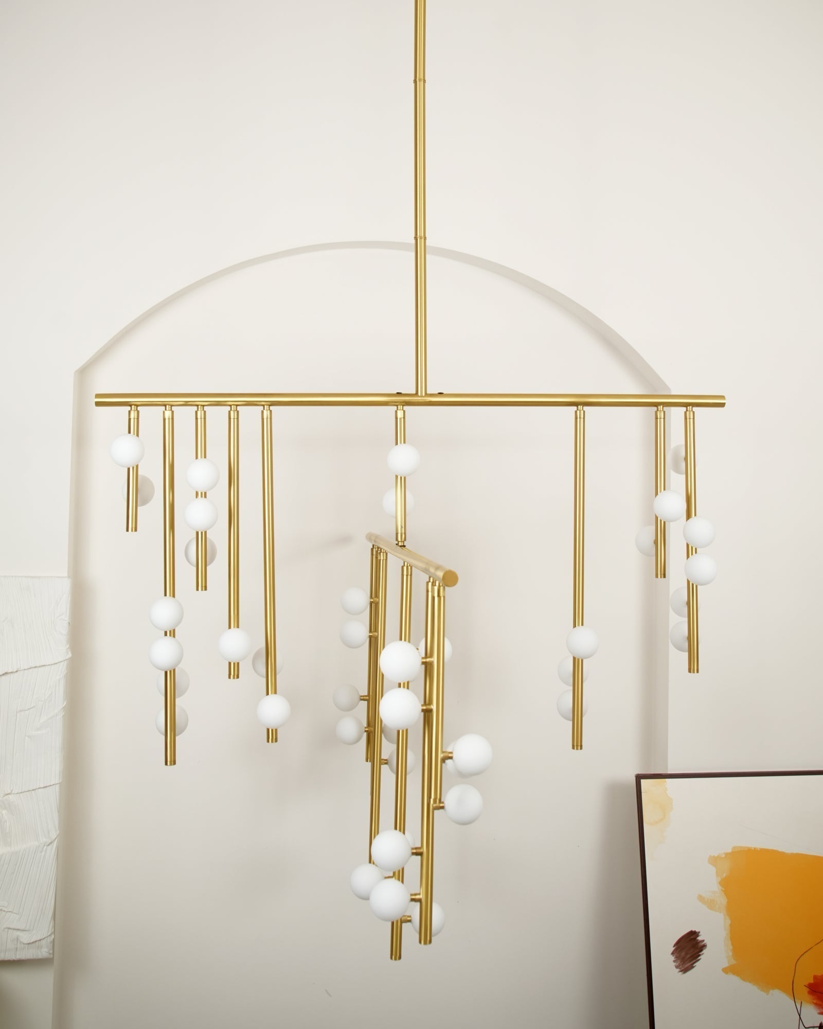 Soren Brass Glass Drop Chandelier
