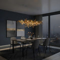 Ginkgo Glass Leaf Linear Chandelier