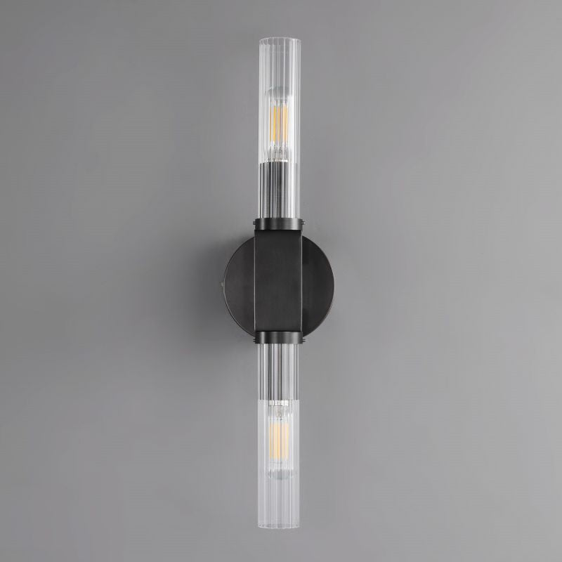 Riviko Prismatic Candlestick Brass Glass Wall Sconce - Background Shot