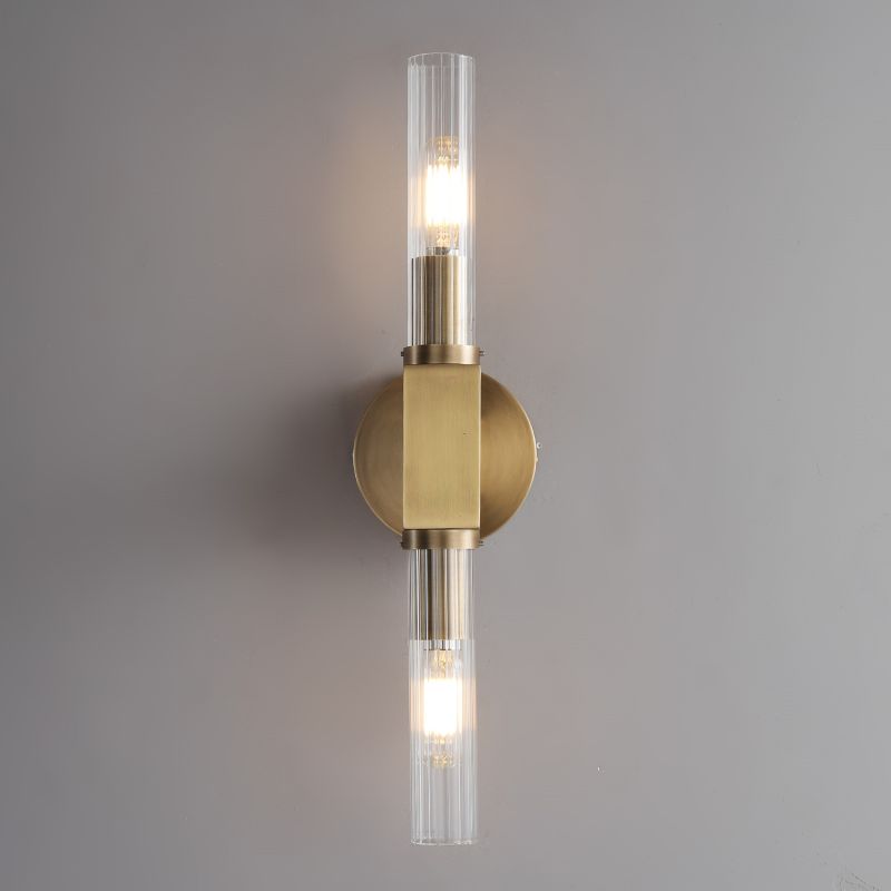 Riviko Prismatic Candlestick Brass Glass Wall Sconce - Background Shot
