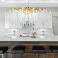 Riviko Verdant Opulence Rectangle Branch Chandelier Gold - formal American dining room