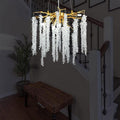 Riviko Gilded Branch Crystal Chandelier - grand American estate foyer
