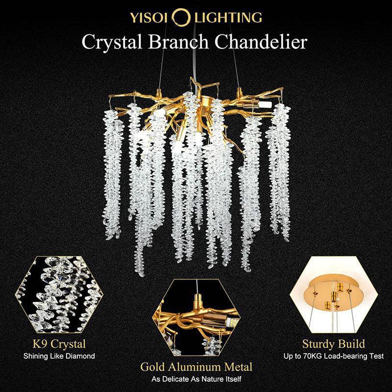Riviko Gilded Branch Crystal Chandelier - Background Shot