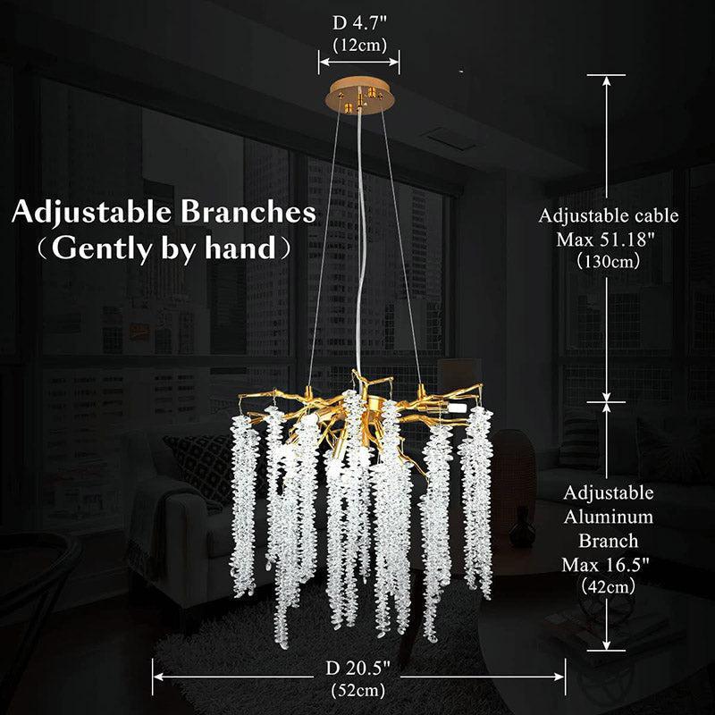 Riviko Gilded Branch Crystal Chandelier - Background Shot