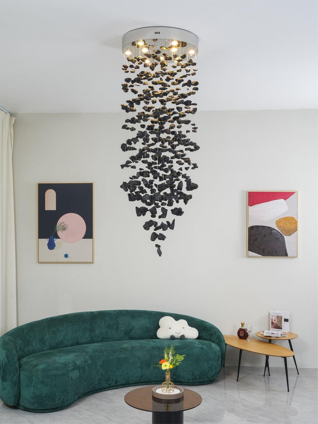 Charcoal Stone Crystal Chandeliers G to L