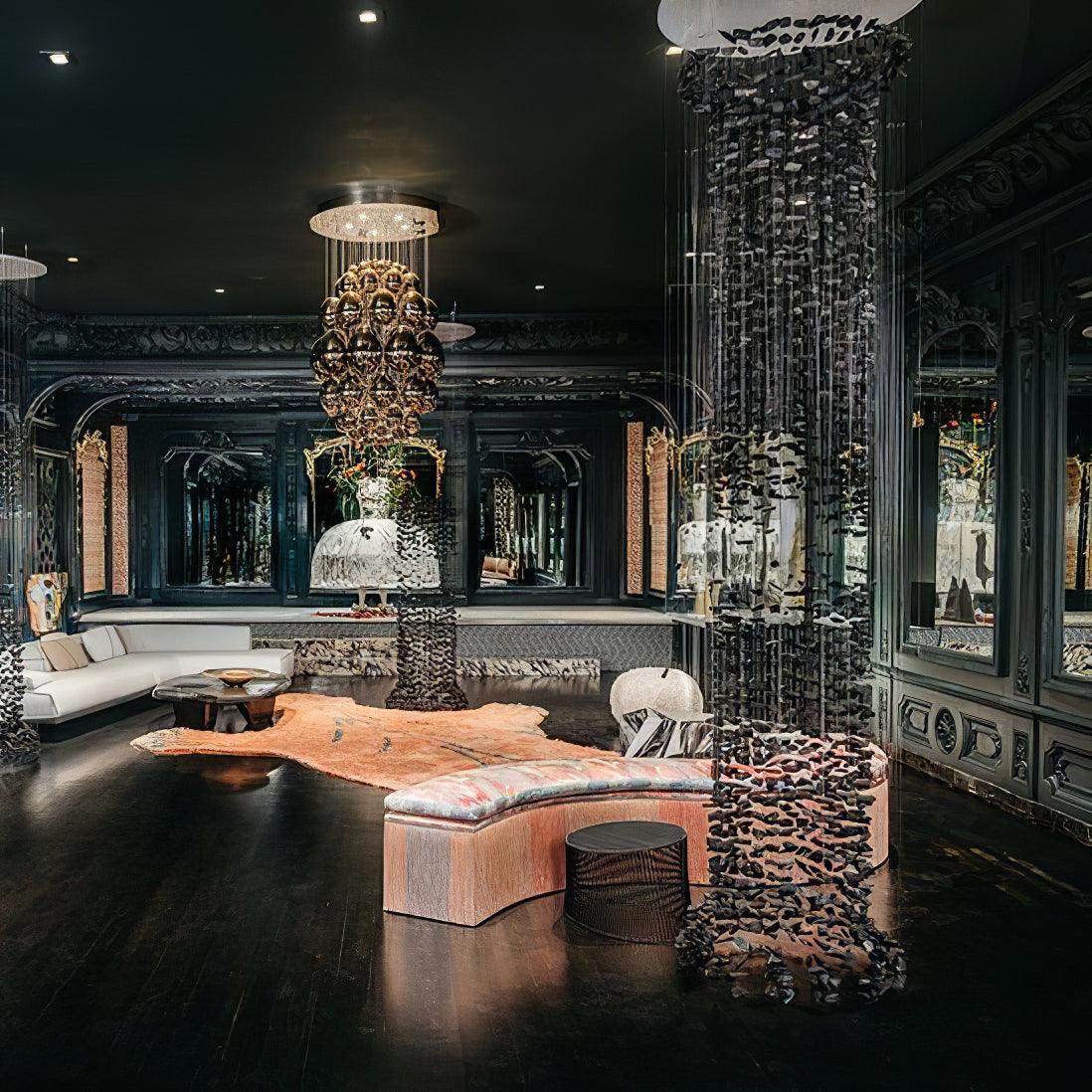 Charcoal Stone Crystal Chandeliers G to L