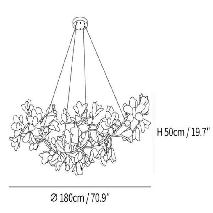 Riviko Verdant Bloom Ceramic Chandelier - Background Shot
