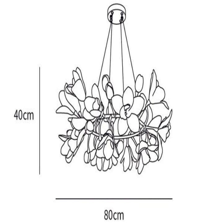 Riviko Verdant Bloom Ceramic Chandelier - Background Shot