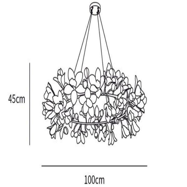 Riviko Verdant Bloom Ceramic Chandelier - Background Shot