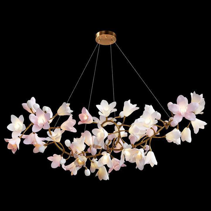 Riviko Verdant Bloom Ceramic Chandelier - Background Shot