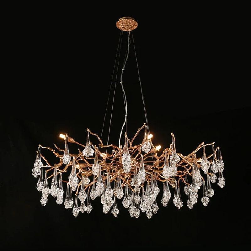 Riviko Verdant Bloom Brass Branch Chandelier - American master bedroom with coffered ceiling