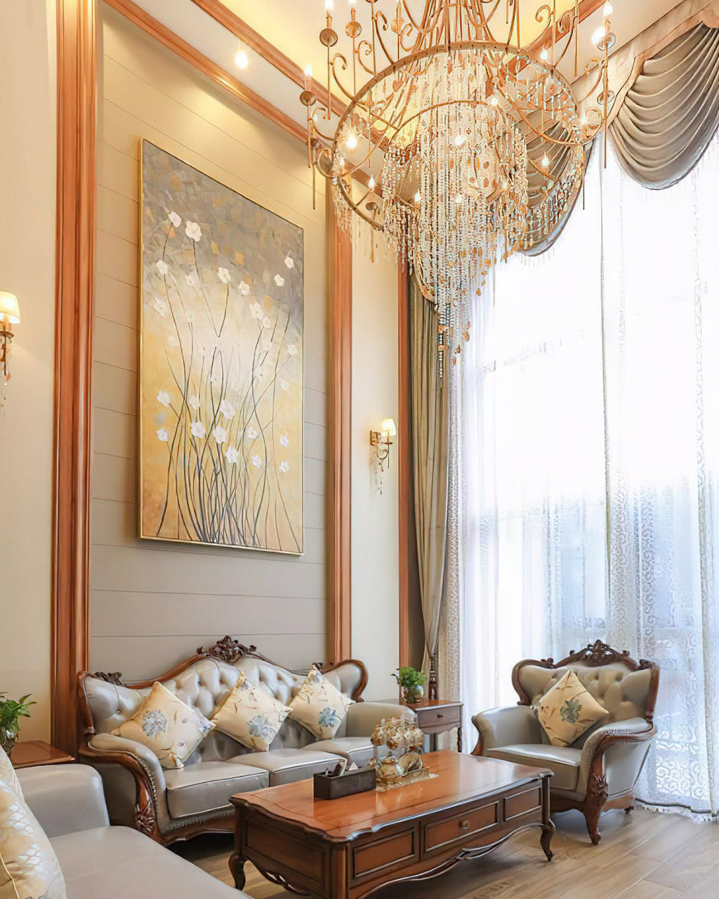 Tatum Lux Shell Crystal Chandelier - Riviko