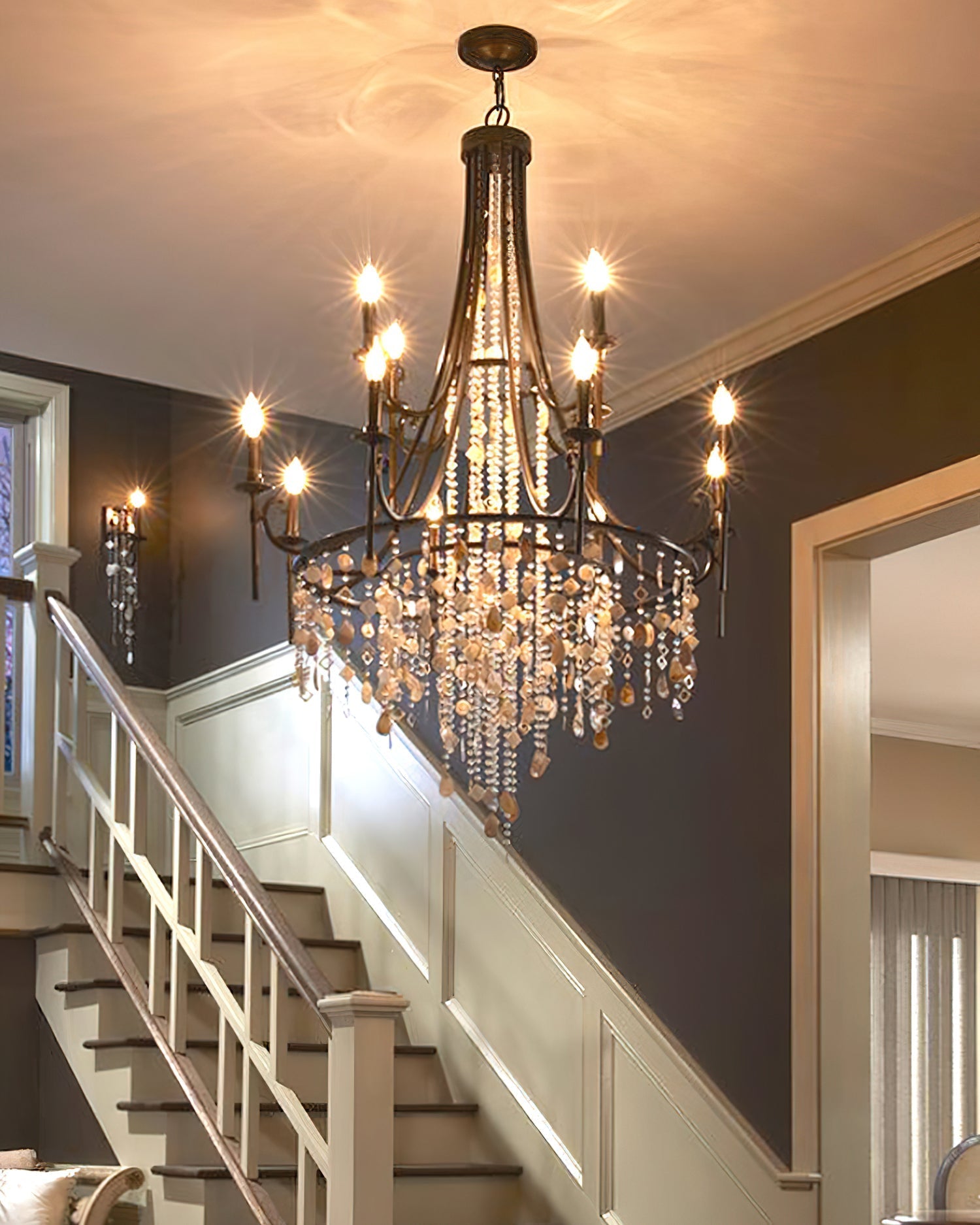 Tatum Lux Shell Crystal Chandelier - Riviko