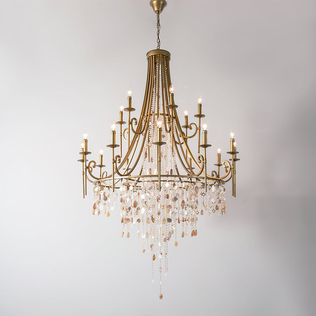 Tatum Lux Shell Crystal Chandelier - Riviko