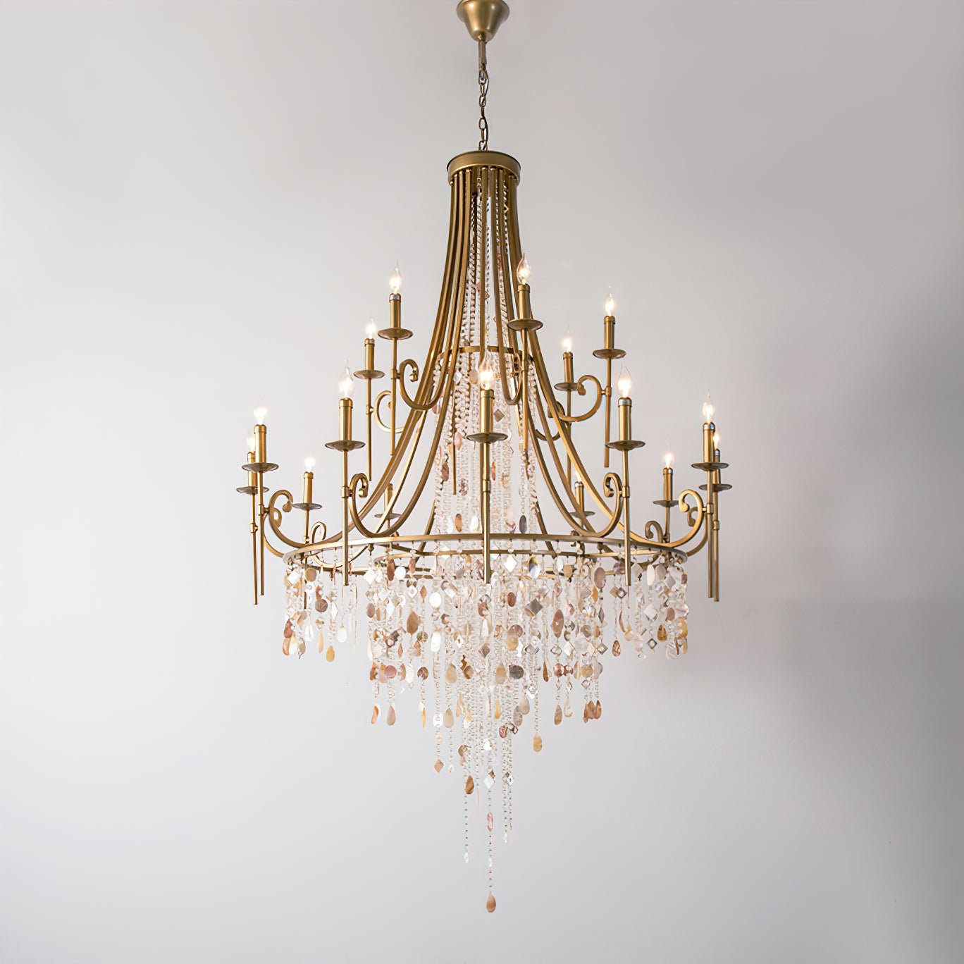 Tatum Lux Shell Crystal Chandelier - Riviko