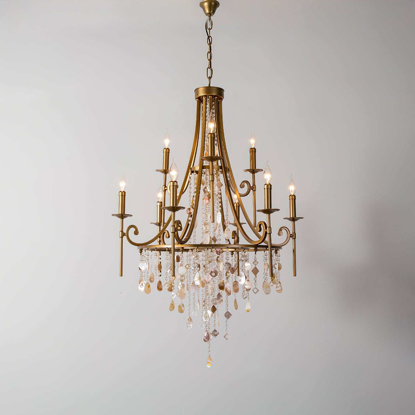 Tatum Lux Shell Crystal Chandelier - Riviko