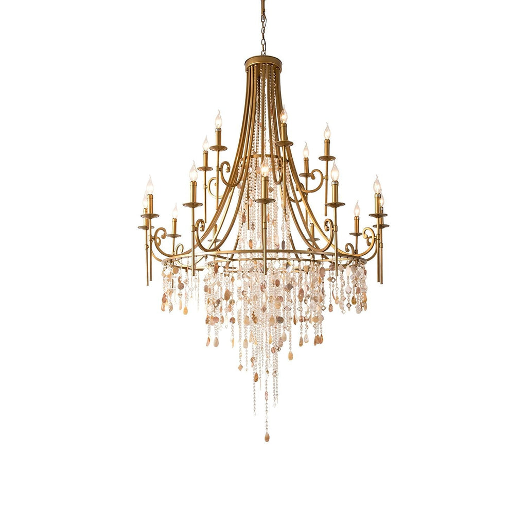 Tatum Lux Shell Crystal Chandelier - Riviko