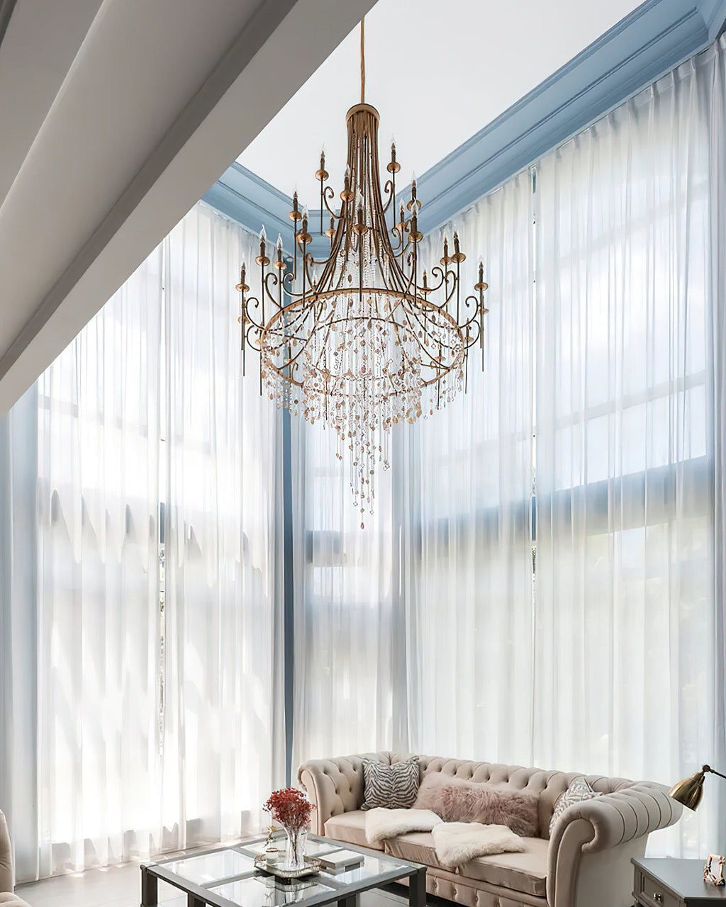 Tatum Lux Shell Crystal Chandelier - Riviko