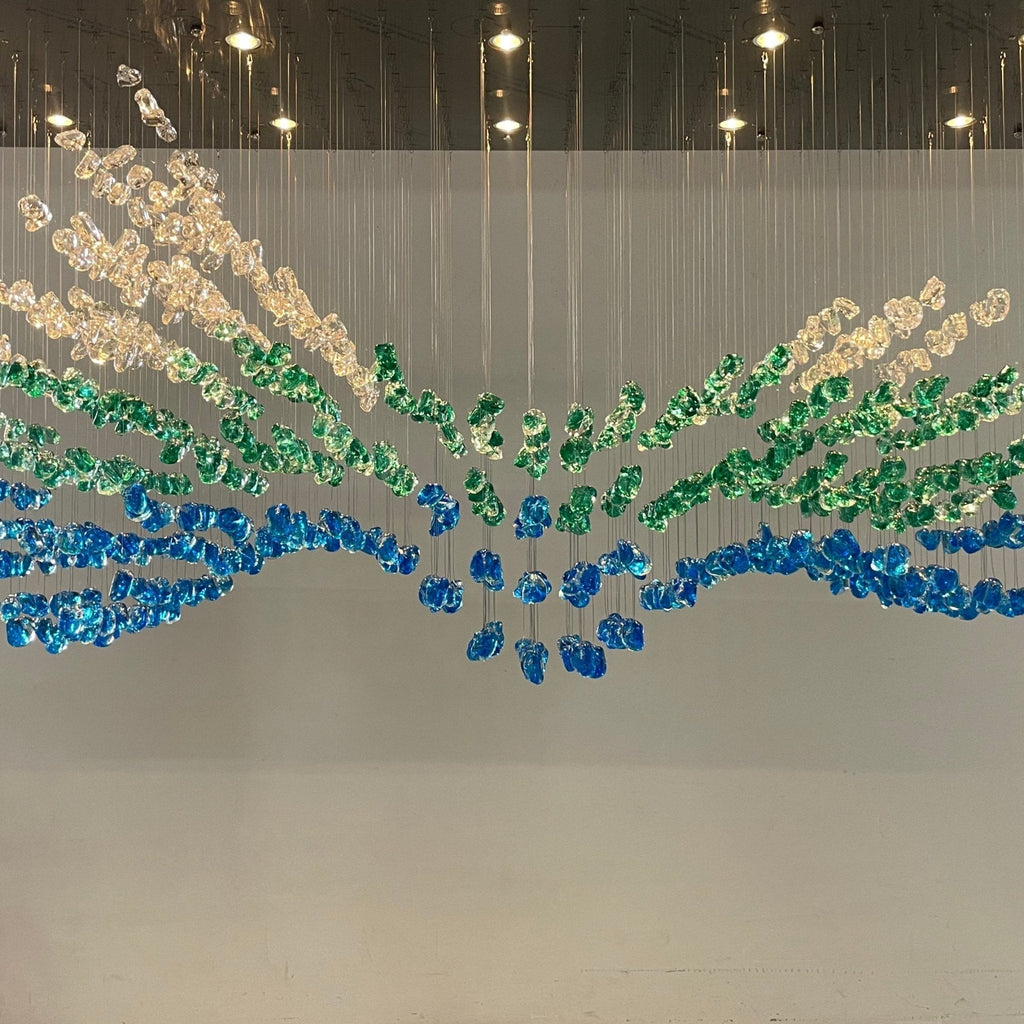 Crystal Stone Crystal Spiral Chandelier