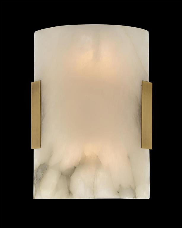 Riviko Veridian Alabaster Curved Wall Sconce - Background Shot