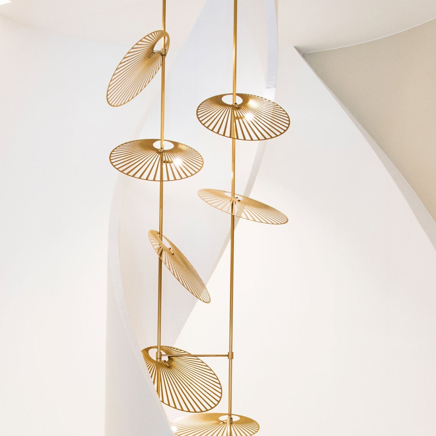 Cattail Leaf Meteor Shower Spiral Chandelier