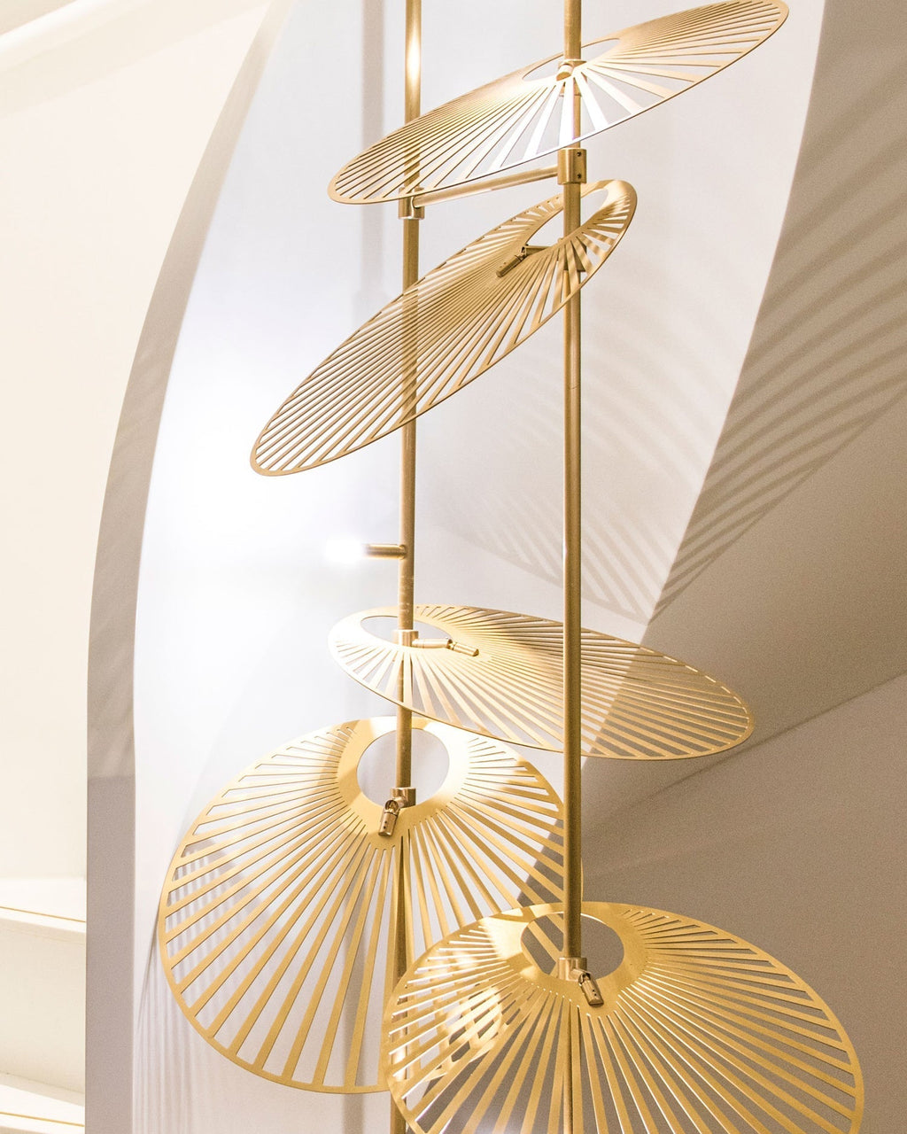 Cattail Leaf Meteor Shower Spiral Chandelier