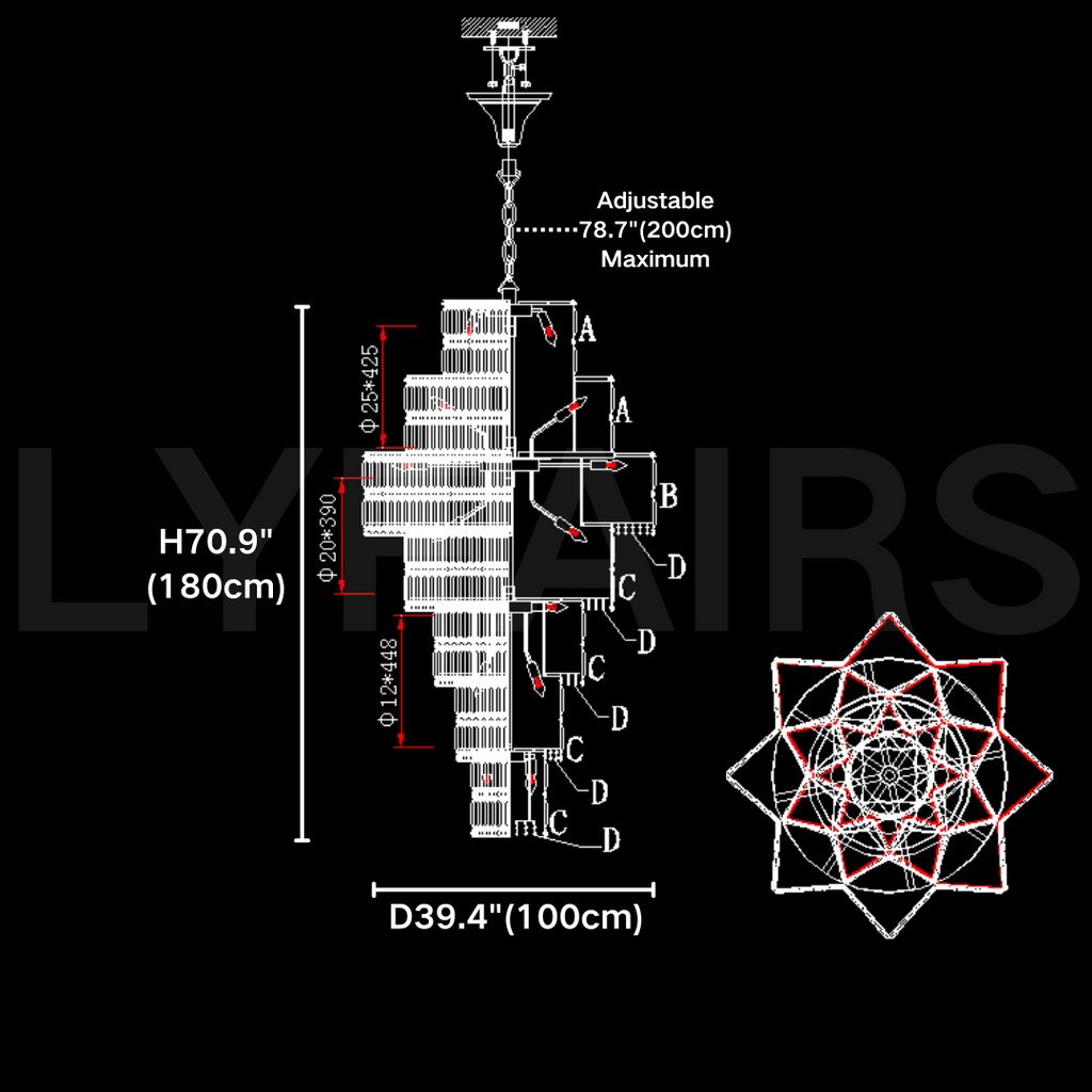 Luxury Extra Large Plaza Multi-Tier Crystal Chandelier For Hotel Hall / 2 Story Foyer / High Ceiling Living Room