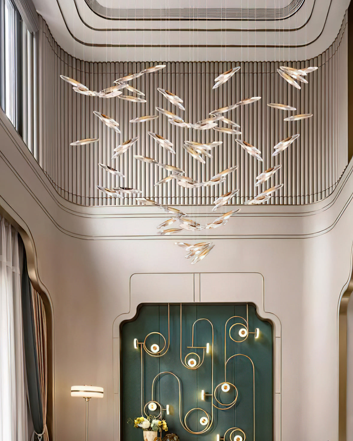 Riviko Celestial Halo Chandelier - Background Shot