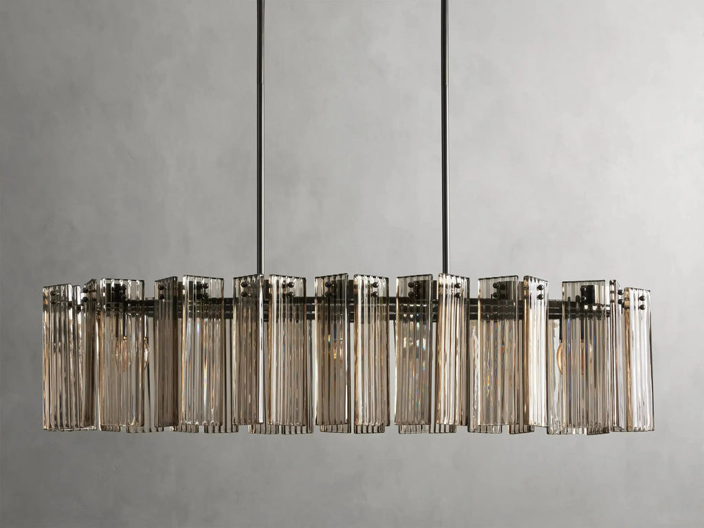 Delsie Oval Art Glass Chandelier