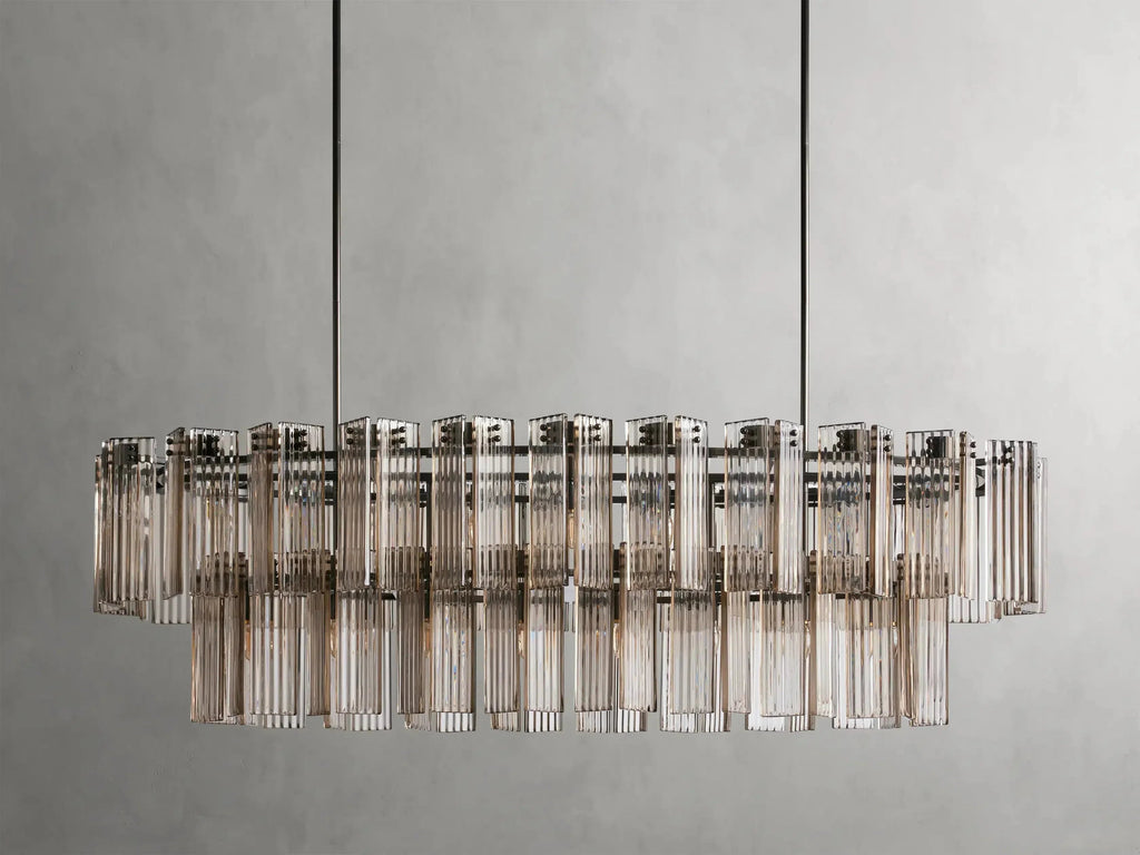 Delsie Oval Art Glass Chandelier