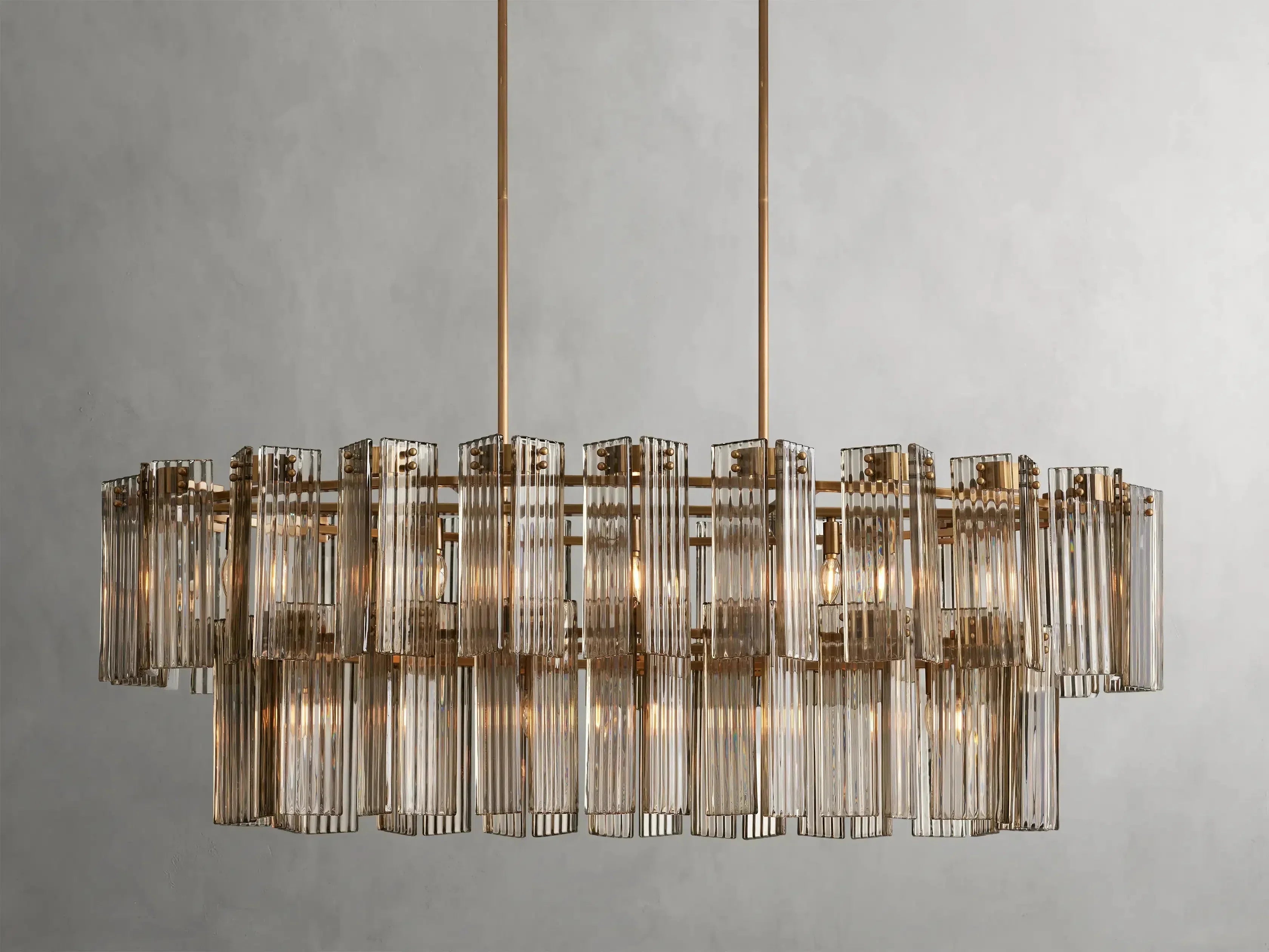 Delsie Oval Art Glass Chandelier