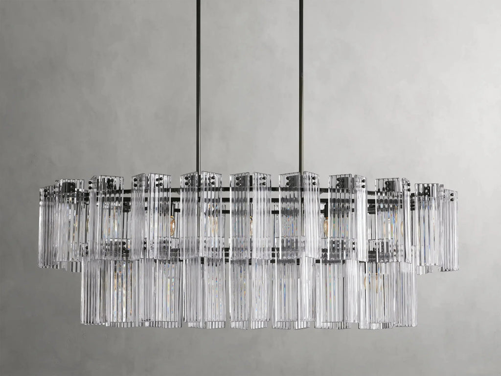Delsie Oval Art Glass Chandelier