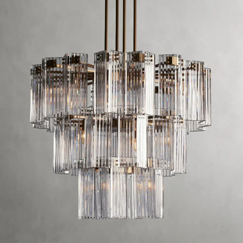 Delsie Round Art Glass Chandelier 38" 48" 60"D