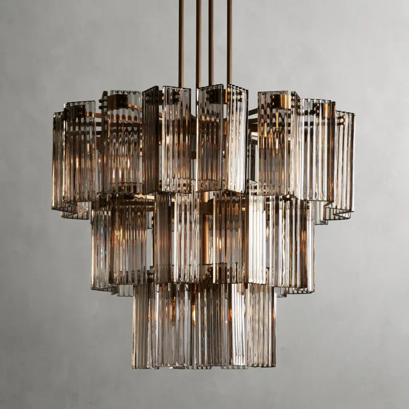 Delsie Round Art Glass Chandelier 38" 48" 60"D