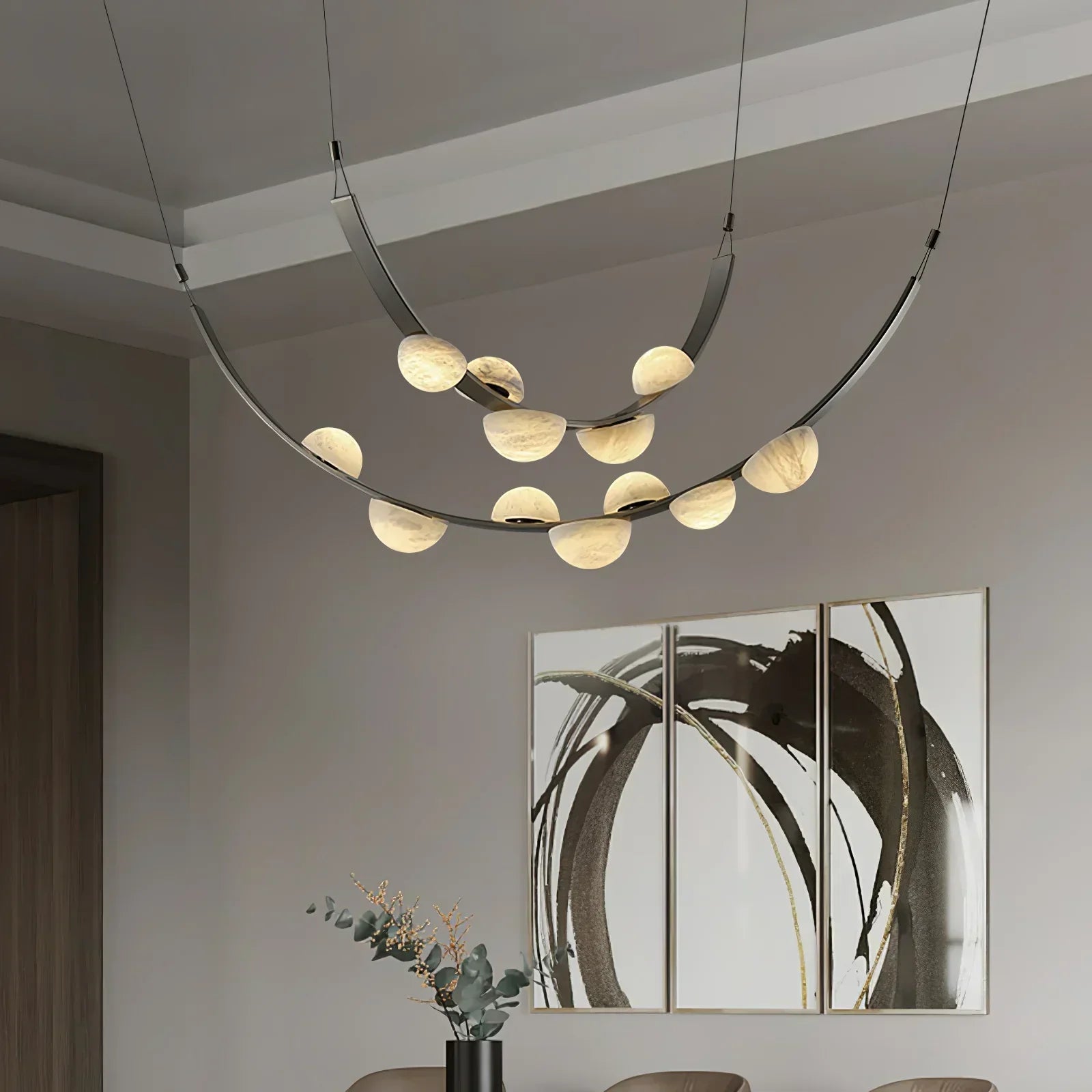 Alex Modern Dew Drops Alabaster Chandelier - Riviko
