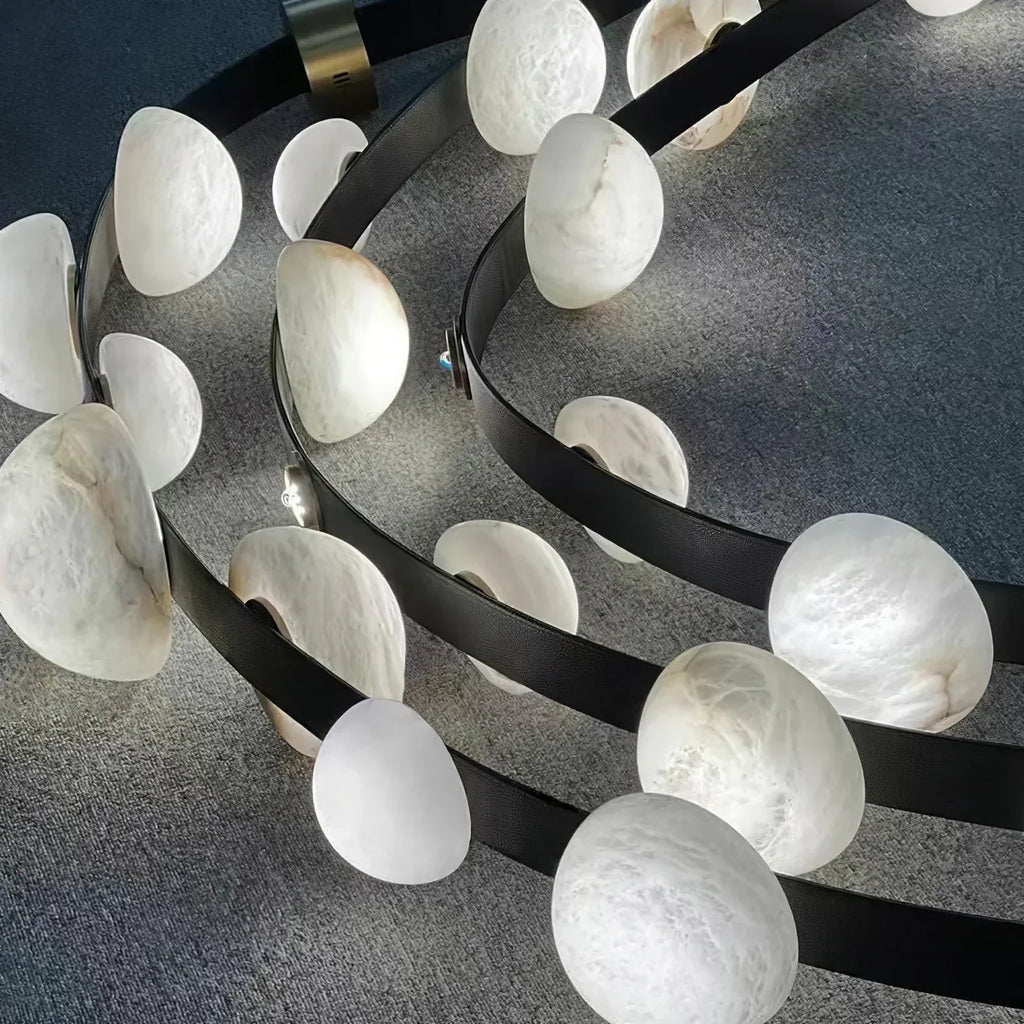Alex Modern Dew Drops Alabaster Chandelier - Riviko