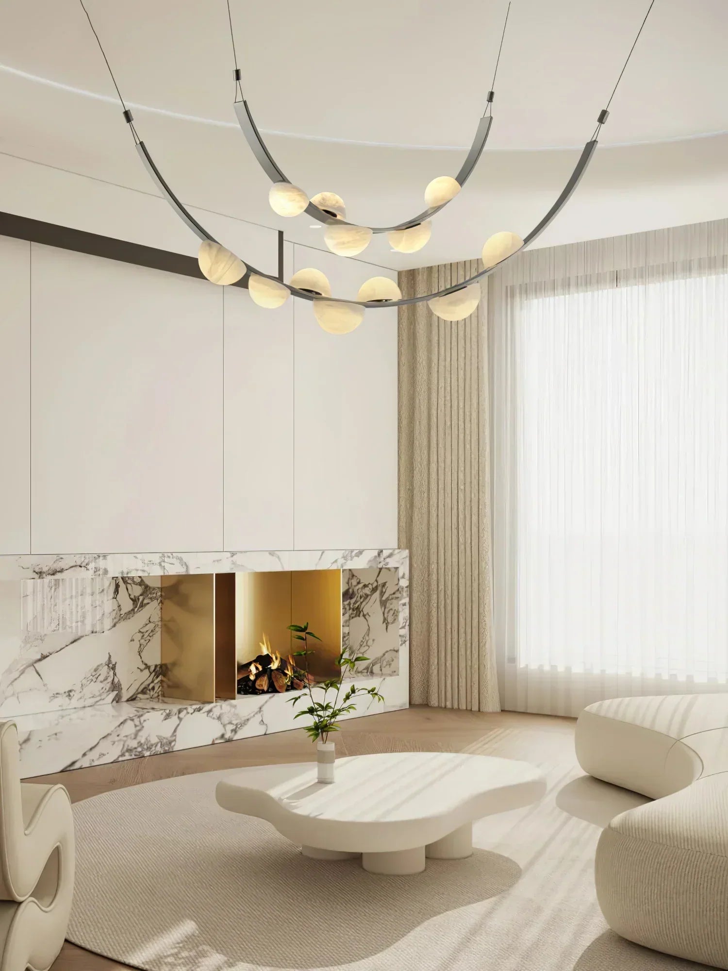 Alex Modern Dew Drops Alabaster Chandelier - Riviko