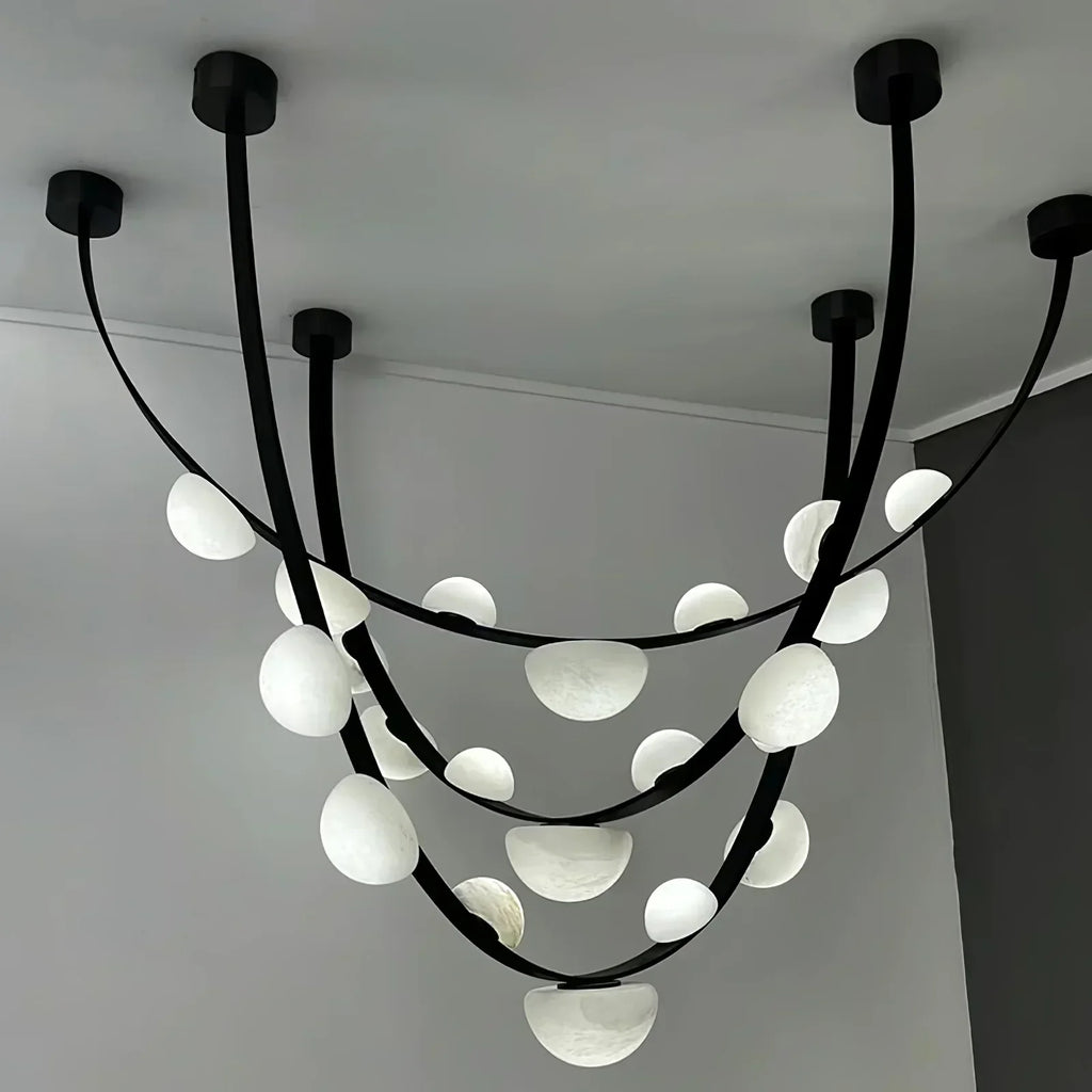 Alex Modern Dew Drops Alabaster Chandelier - Riviko