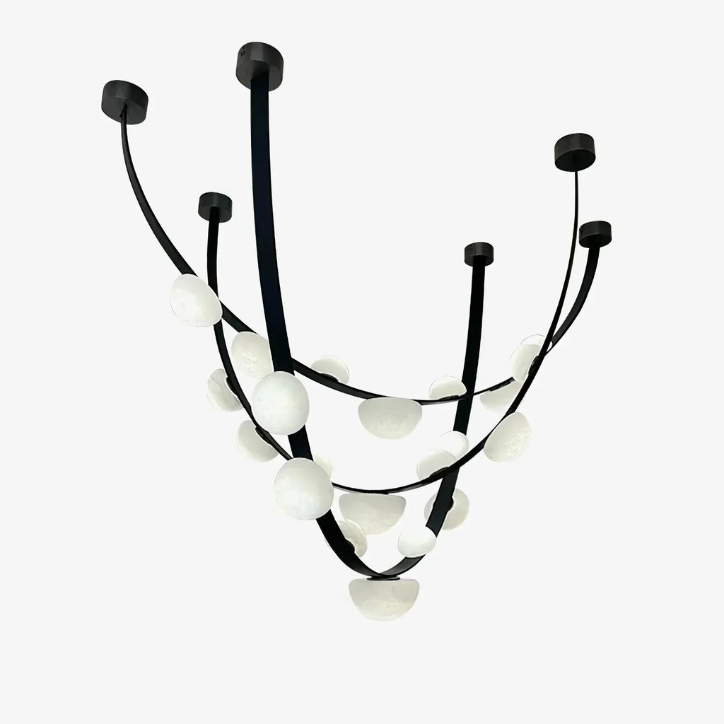 Alex Modern Dew Drops Alabaster Chandelier - Riviko