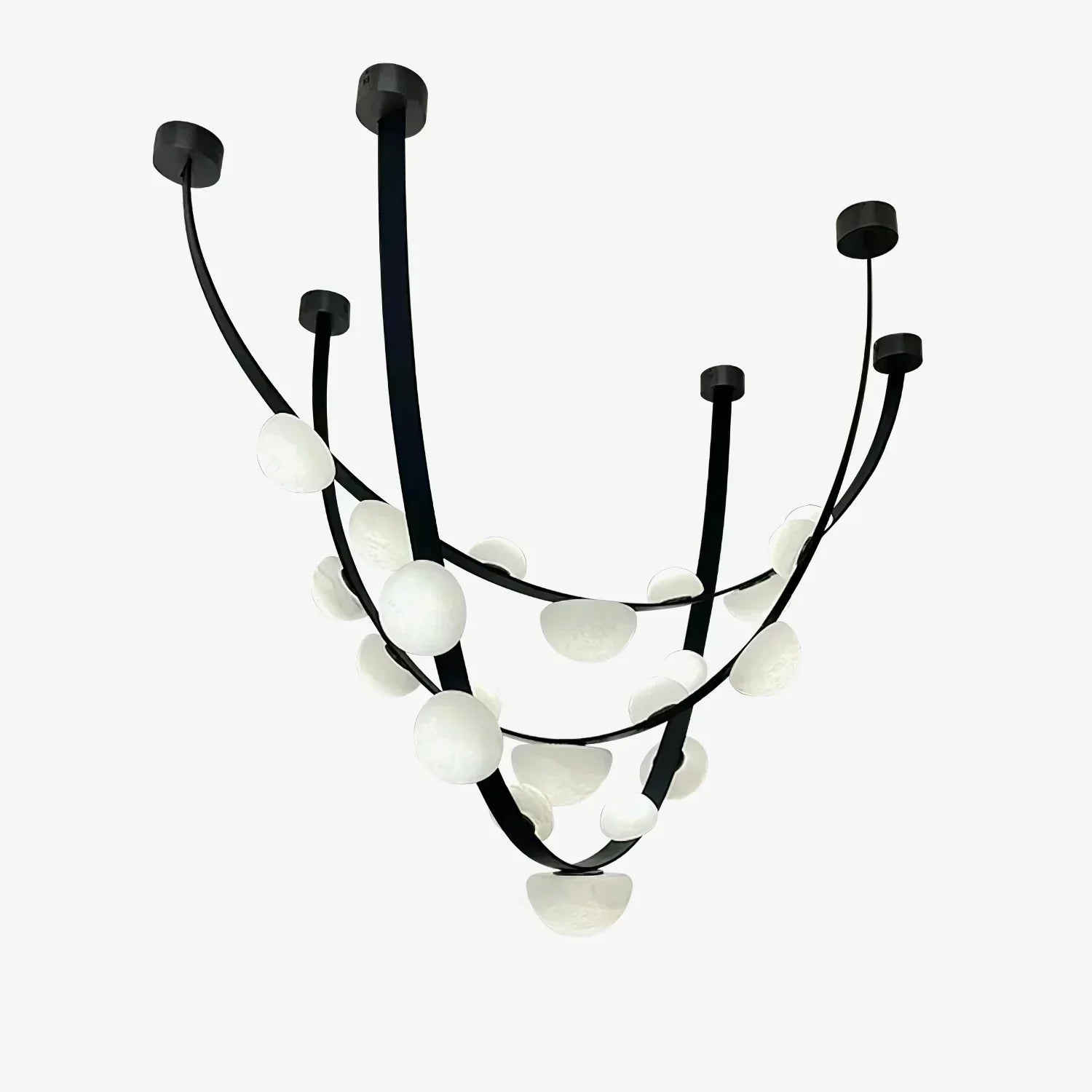 Alex Modern Dew Drops Alabaster Chandelier - Riviko