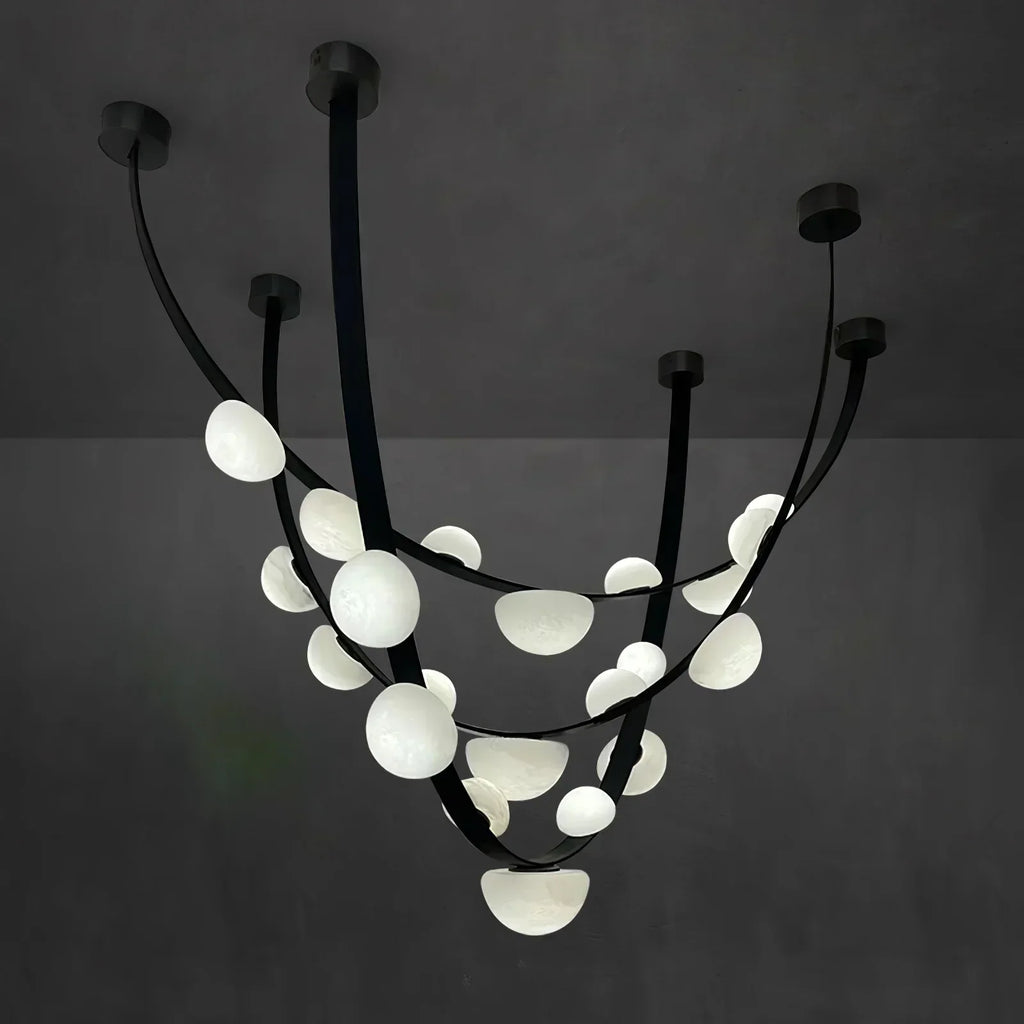 Alex Modern Dew Drops Alabaster Chandelier - Riviko