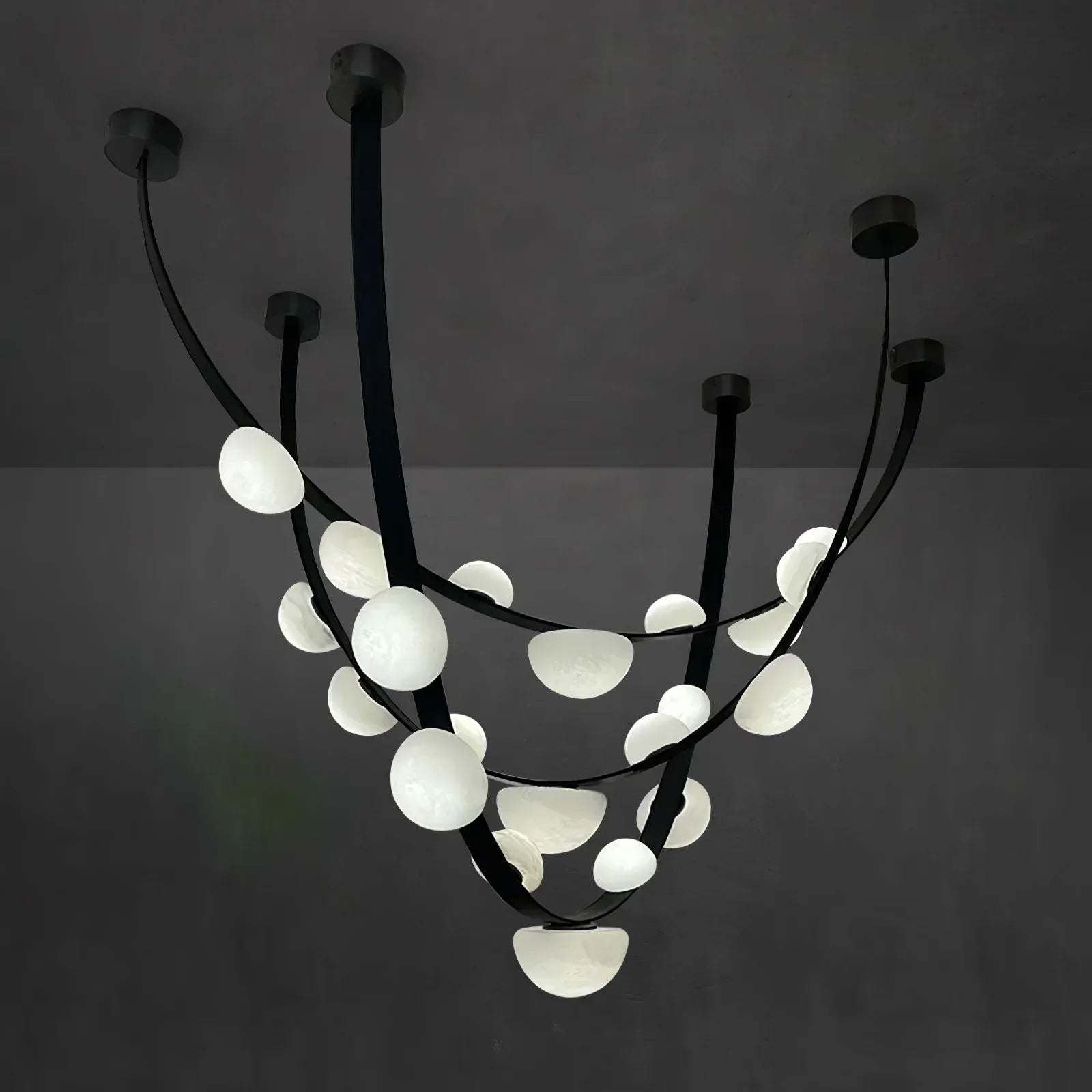 Alex Modern Dew Drops Alabaster Chandelier - Riviko