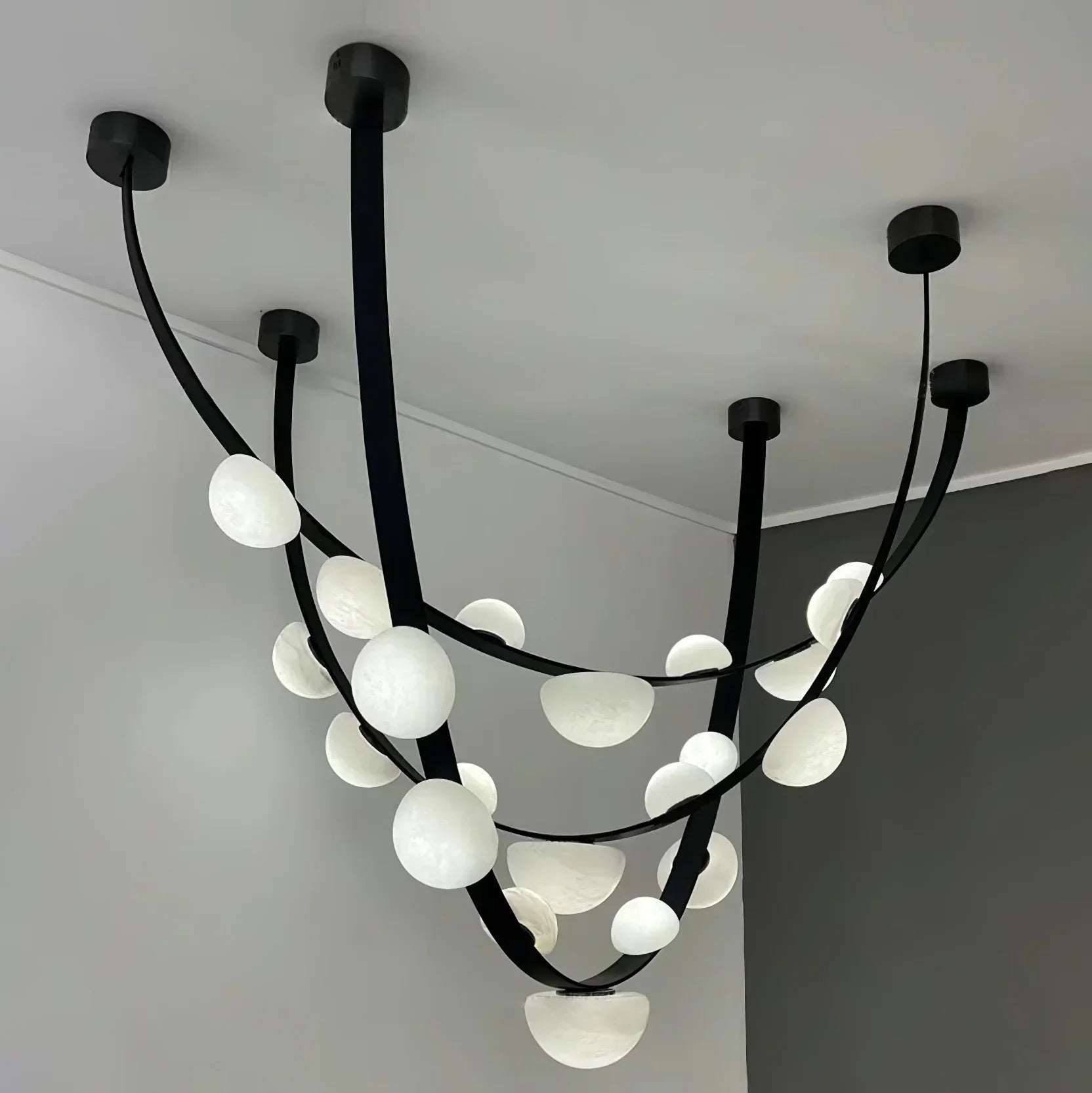 Alex Modern Dew Drops Alabaster Chandelier - Riviko