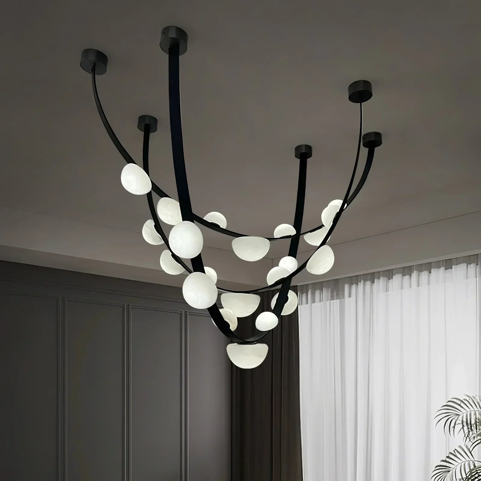 Alex Modern Dew Drops Alabaster Chandelier - Riviko