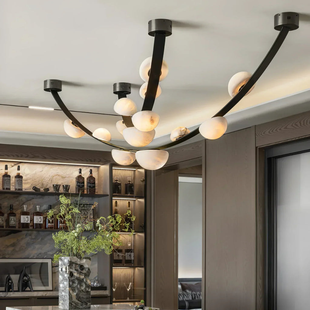 Alex Modern Dew Drops Alabaster Chandelier - Riviko