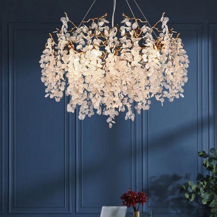 Riviko Veridian Bloom Round Branch Chandelier - formal American dining room