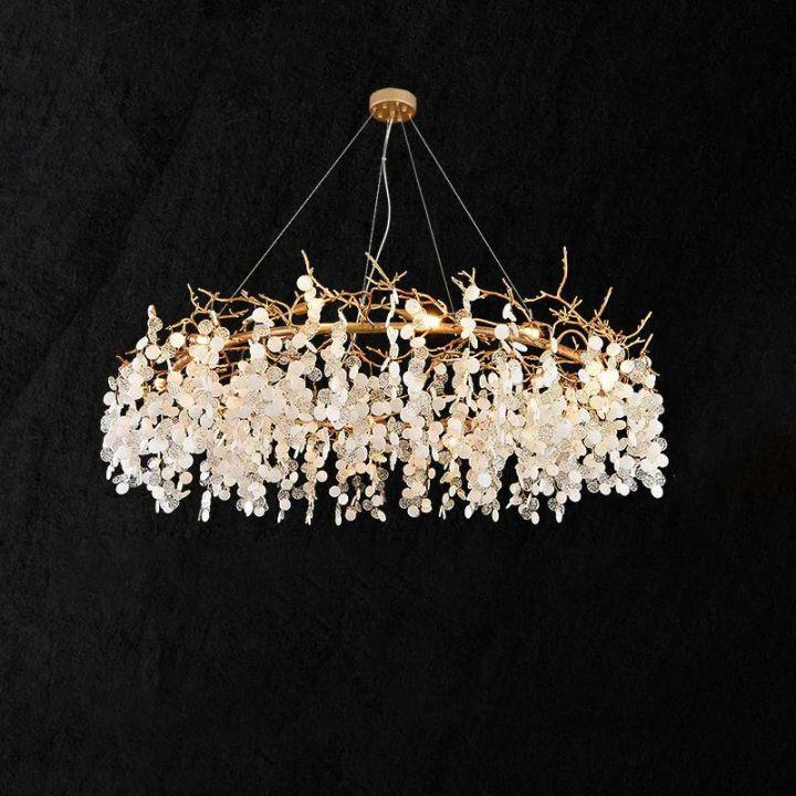 Riviko Verdant Bloom Round Branch Chandelier - Background Shot